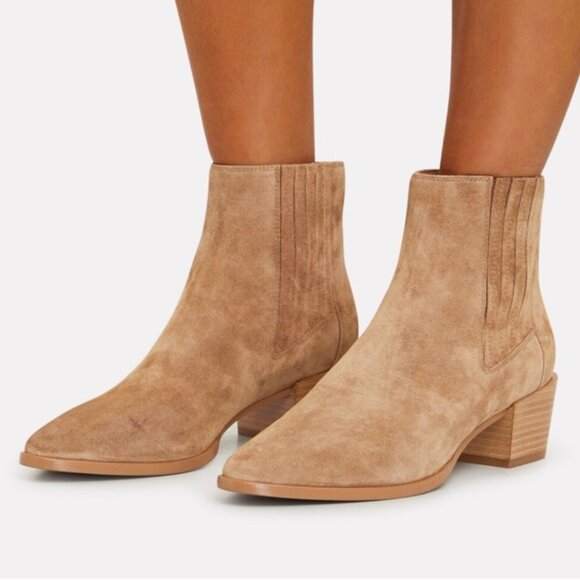 Rag & Bone Rover Suede Ankle Chelsea Boot Camel 39 - Picture 3 of 15